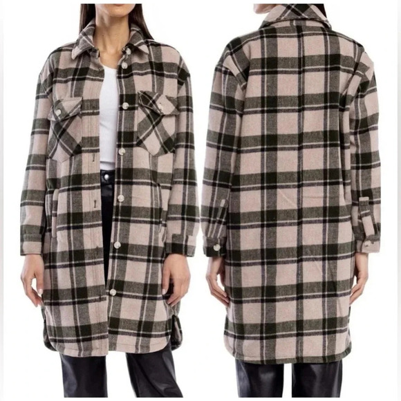 NWT Blank NYC Plaid Long Shacket L - Picture 1 of 5